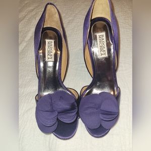 Badgley mischka purple open toe heels size 7.5